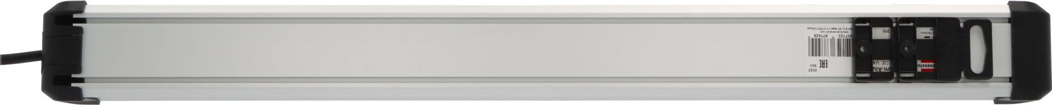 Metallic device with a black cable on the left and control elements on the right, potentially for light or voltage regulation.