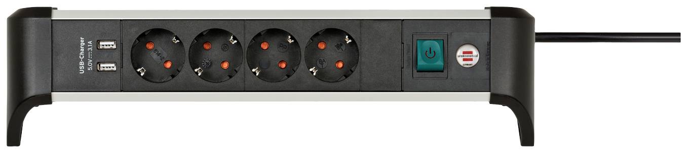 Brennenstuhl 1391040410 Power strip (+ switch) Silver-black PG connector 1 pc(s)