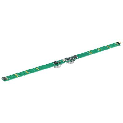 Long, green sensor strip with electronic components, suitable for precise measurements or robotic applications.