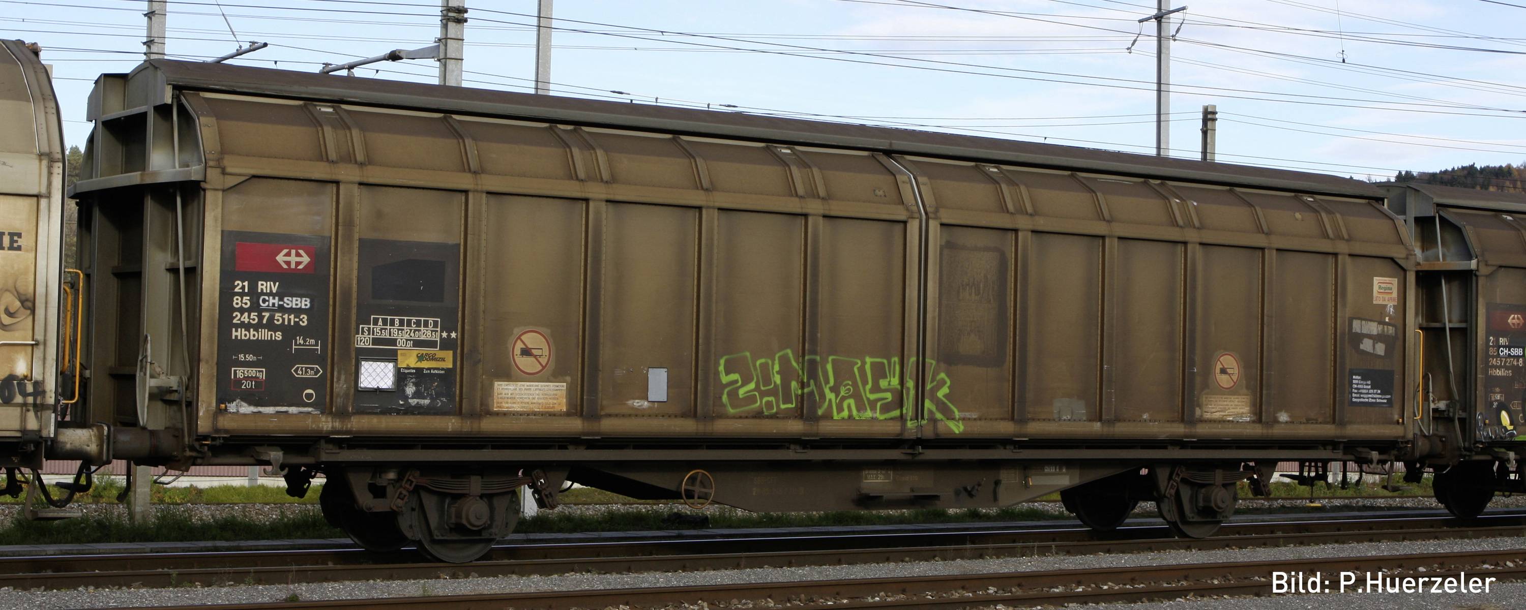 Hobbytrain H24660 N 2er set sliding wall wagon Hbbillns of SBB