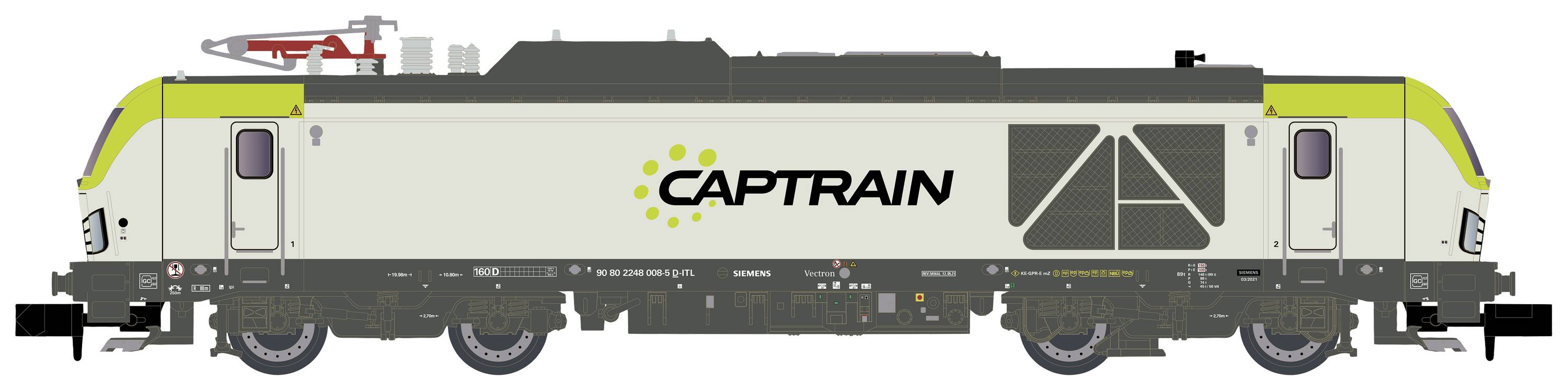 Image of Hobbytrain H3123 N Two-power locomotive BR 248 Vectron DM of Captrain Captrain