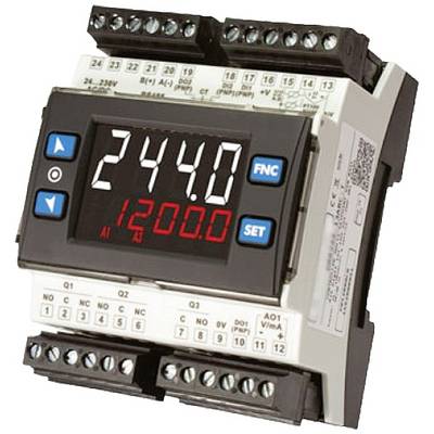 A digital control unit with a display shows the numbers 2440 and 1200. It is surrounded by several connections.