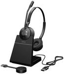 Jabra Engage 55 Phone On-ear headset DECT Stereo Black incl. charger and docking station, Volume control, Microphone mute