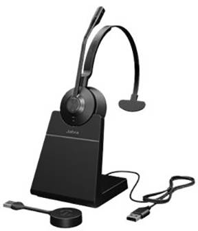 Jabra Engage 55 On-ear headset DECT Mono Black incl. charger and docking station, Volume control, Microphone mute Phone-1
