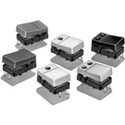 Six heat sinks with varying colours and pin connectors on the underside, arranged in two rows on a white background.