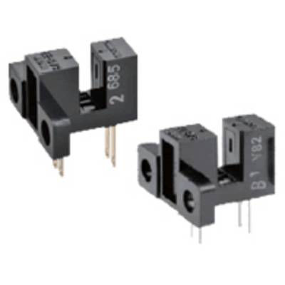 Two black optical sensors with three metal pins, used for electronic applications such as motion detection.