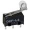 A black micro switch labelled 'D2F-L2' with a metal lever and a white roller end.