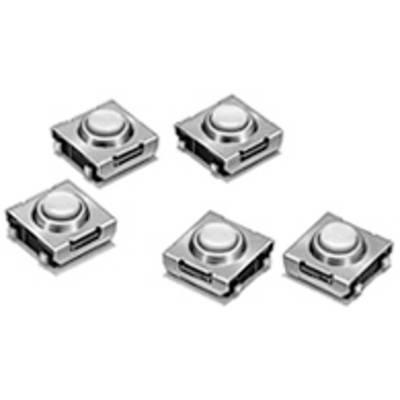 Five silver buttons in a square formation, evenly distributed, with round press surfaces visible.