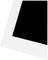 A white tablet corner on a black background.