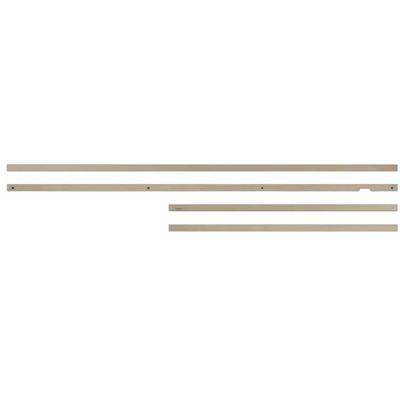 Four narrow brown bars of different lengths, arranged side by side on a white background.