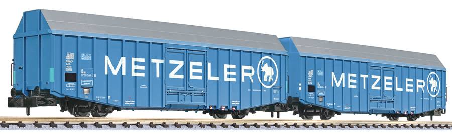 Liliput L260161 N 2er-Set Large capacity goods wagon "MEZELER" Hbbks of DB-0