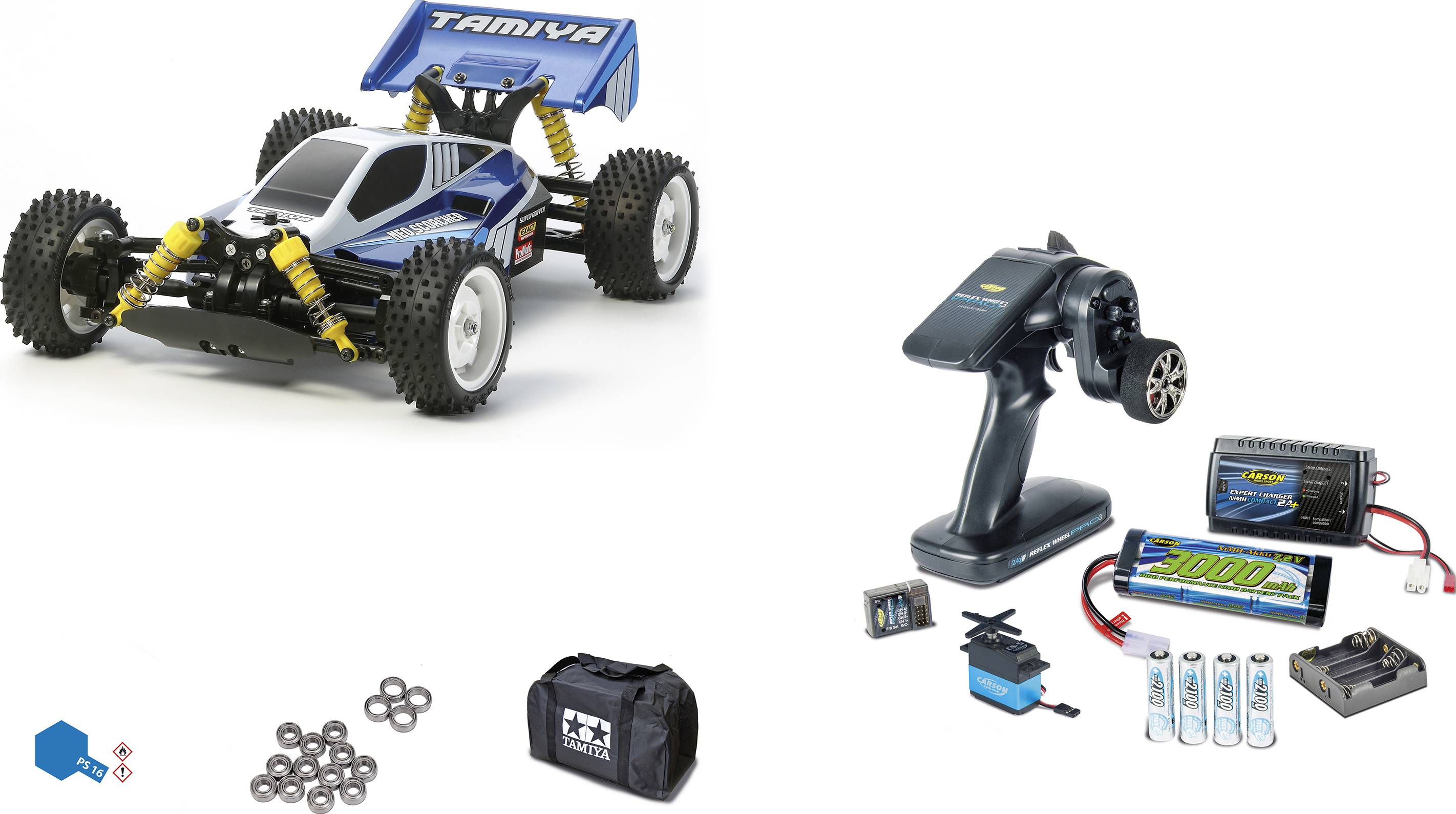 Image of Tamiya Neo Scorcher, Set Brushed 1:10 RC model car Electric Buggy 4WD Kit