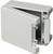 Grey, hinged plastic enclosure. Suitable for housing electronic components for technical applications.
