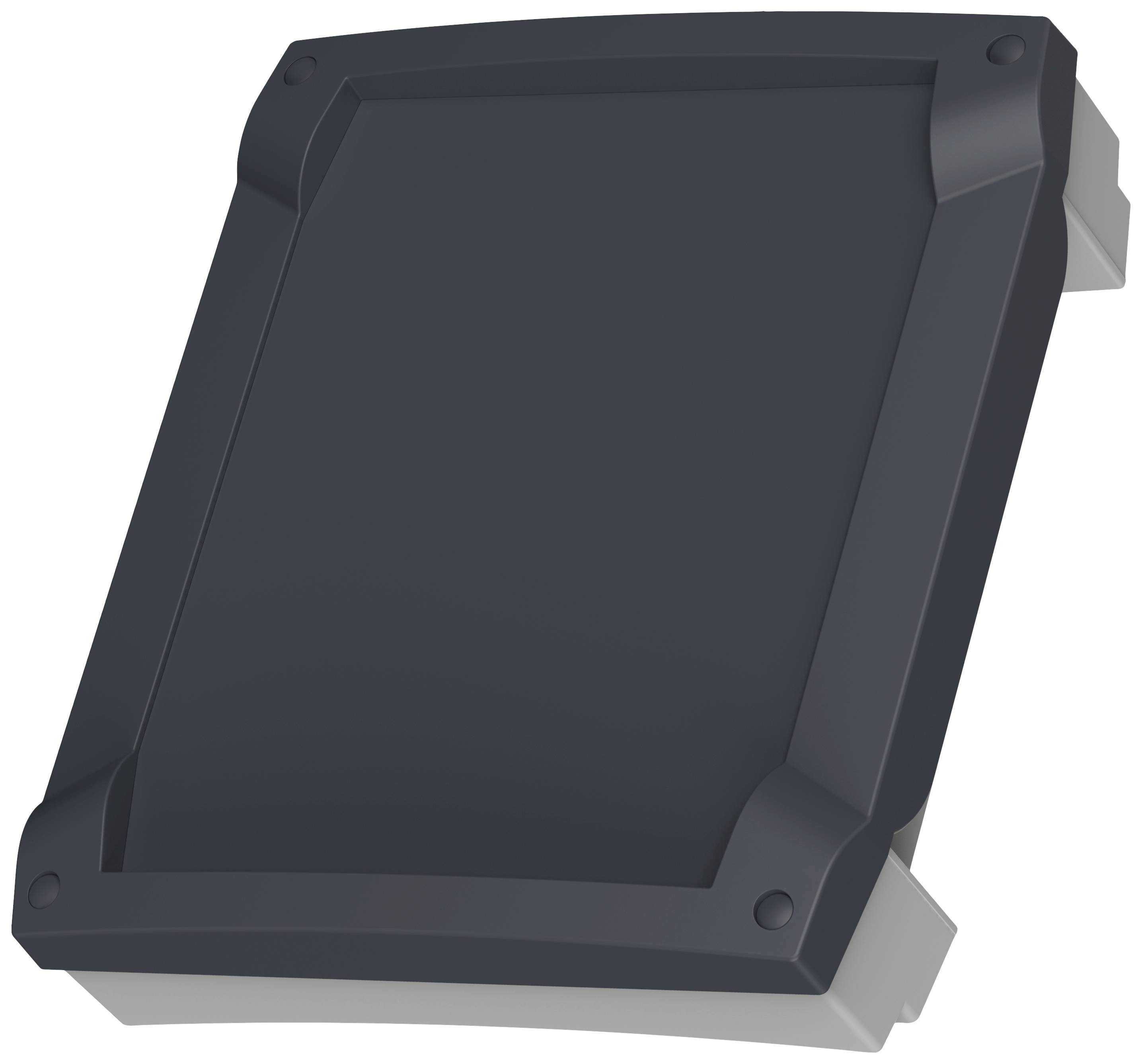 A black, square screen with rounded corners without any visible display or text.