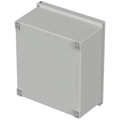 Rectangular grey enclosure with screw fasteners at the corners.