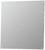 A square, silver metal sheet with a central hole and one hole in each corner.