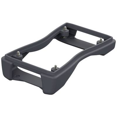 A black plastic mounting frame, with four protruding screws in the corners.