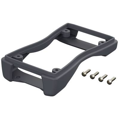 Grey plastic housing mount with four silver screws beside it.