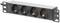 Four-way power strip by DIGITUS, black and silver, suitable for mounting. Ideal for IT and office applications for power supply.