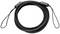 Black, braided cable with loops at both ends, possibly for securing purposes.
