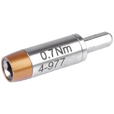Torque wrench with torque indication '0.7 Nm' and code '4-977', orange-black, for precise screw assembly.