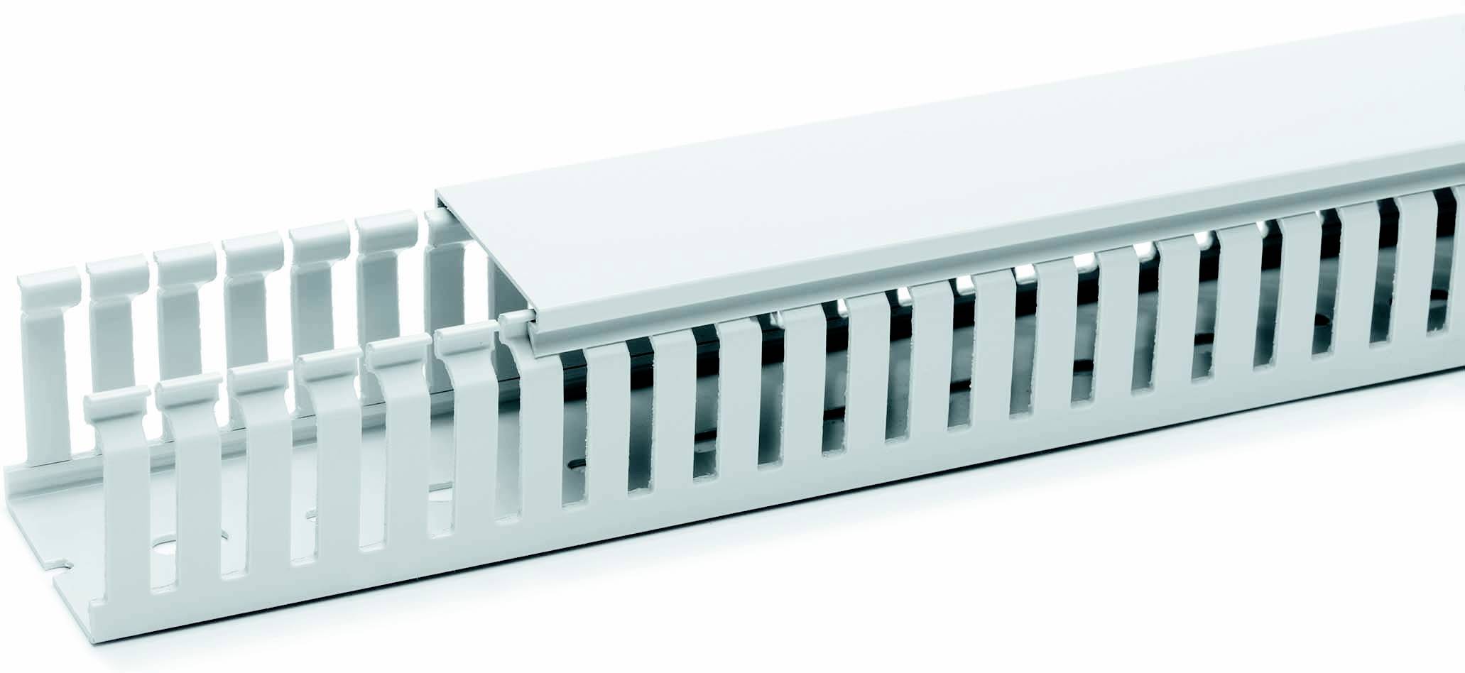 OBO Bettermann 6132488 Cable duct Top part (L x W x H) 2000 x 125 x 75 mm 8 pc(s) Grey
