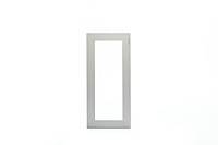 A simple, rectangular, silver-coloured metal frame without glass or content, against a white background.