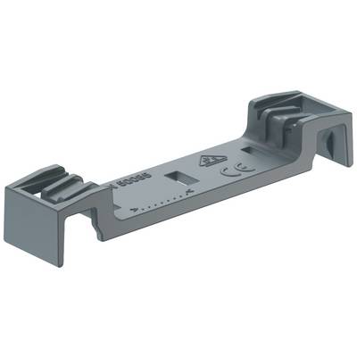 Grey plastic holder with side clips and technical marking; used for mounting in technical devices.