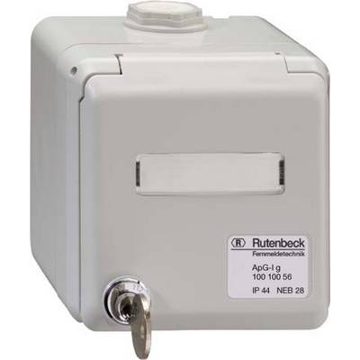 White telephone socket by Rutenbeck with locking mechanism, suitable for ApG-Ig, protection class IP 44, NE8 26.