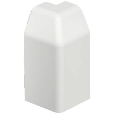 A white, rectangular cap with bevelled edges, presumably intended as protection or covering for a post or pole.