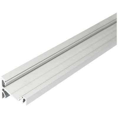 Aluminium profile with a slot for fastening, shown at an angle from above, against a white background.