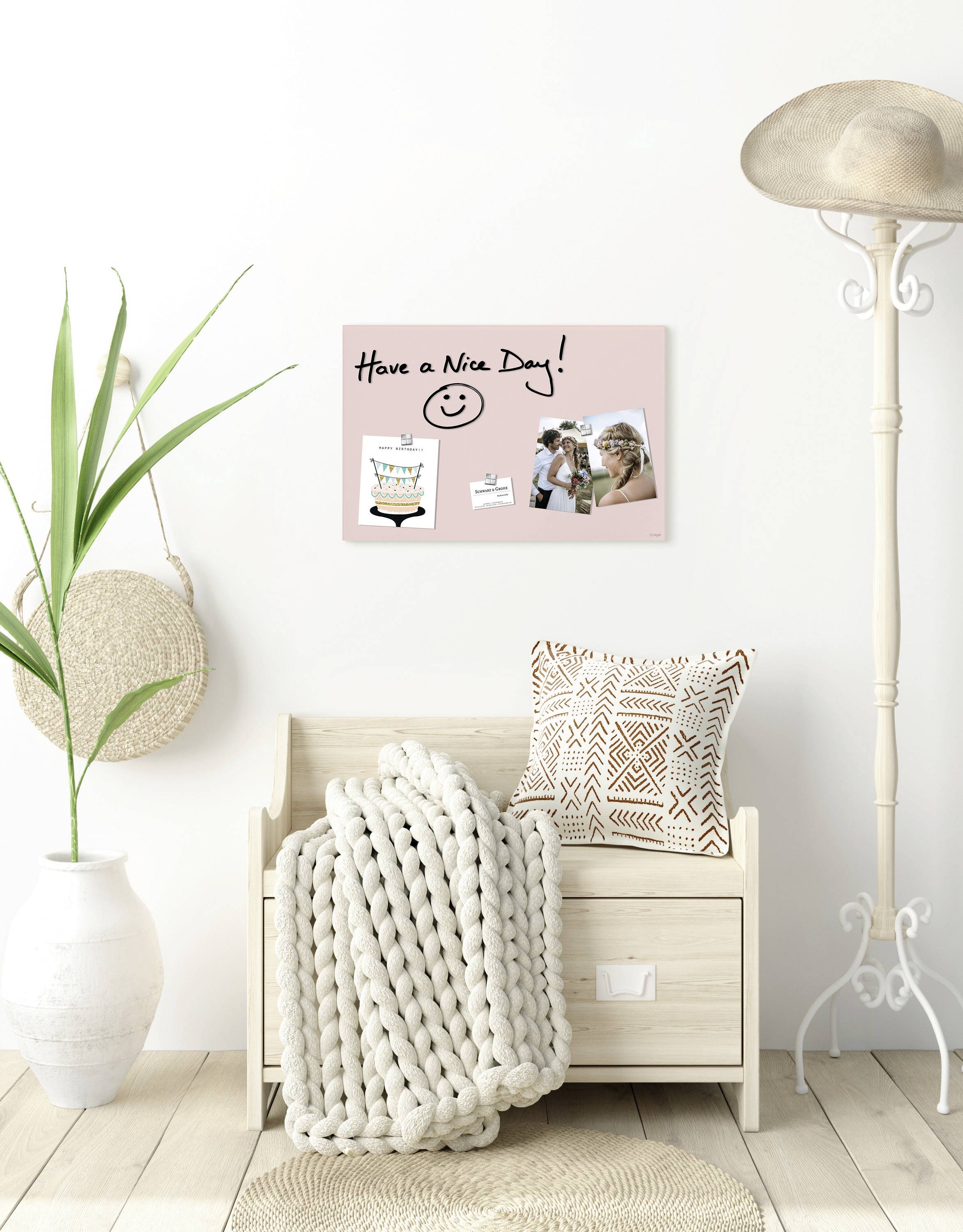 Sigel Glass board (magnetic) Artverum (W x H) 600 mm x 400 mm Rose GL514-2