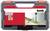 Drill bit set by kwb Germany GmbH in a grey box with a red fastener. Suitable for wood with diameters ranging from 8 to 18 mm.
