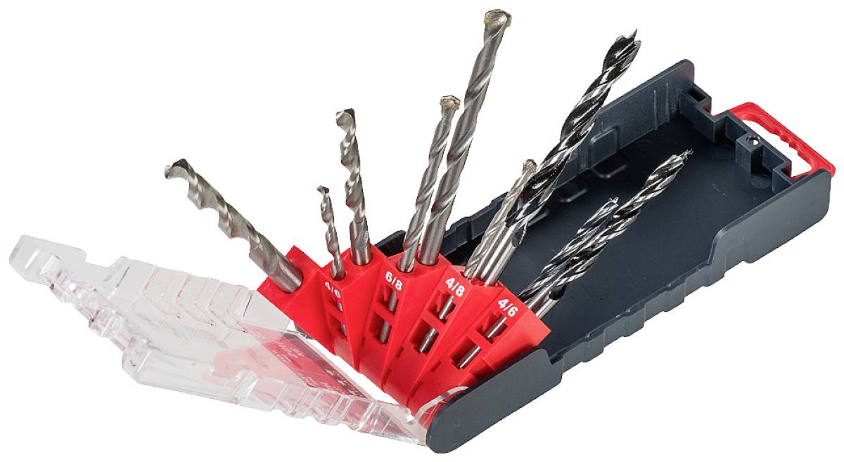 kwb 109154 HSS Masonry twist drill bit set 9-piece 5 mm, 6 mm, 8 mm, 3 mm, 4 mm, 5 mm, 3 mm, 4 mm, 5 mm Cylinder shank 9 pc(s)