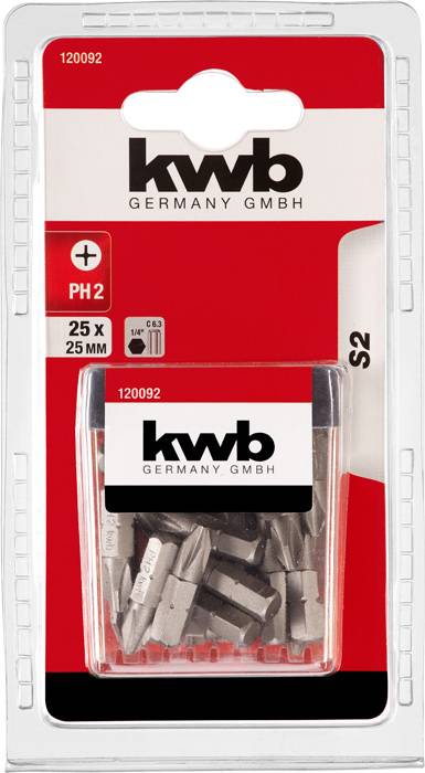 kwb 120092 Philips bit PH 2 Steel 25 pc(s)-1