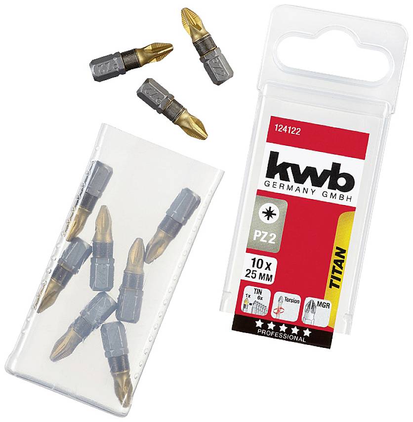 kwb 124122 Philips bit PZ 2 Titanium 10 pc(s)-0
