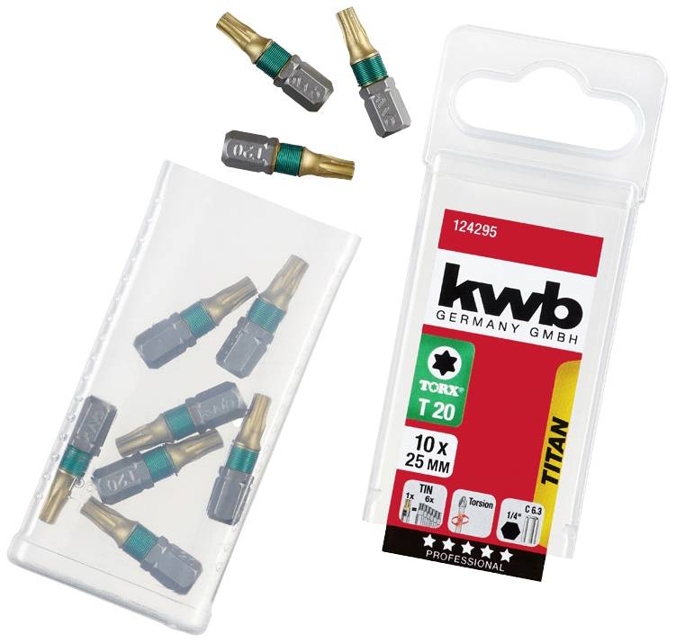 kwb 124295 TX bit T 20 Titanium C 6.3 10 pc(s)-0