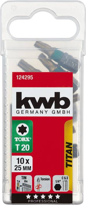 kwb 124295 TX bit T 20 Titanium C 6.3 10 pc(s)-1