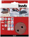 KWB 491885 grinding paper / grinding disc set 30-piece, Ø 115 mm, punched, for grinding machines