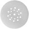 A white sanding paper round pad with multiple concentric holes, used for sanding or polishing surfaces.