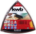 KWB Grinding triangle for Delta and Multi grinders - for metal, wood, paint and many more, 105 mm for AEG and Kress machines, Korn 8 x K-60, 6 x K-120, 6 x K-180, 20 pcs., punched, Economy pack