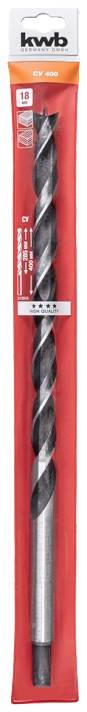 'Kwb CV 400' Metal Drill Bit in a red packaging, suitable for woodworking. The packaging contains information about size and application.