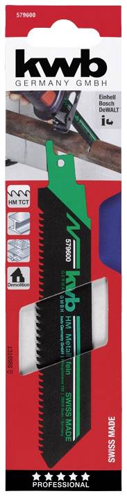 kwb 579600 Saber saw blade for high-strength steels 4-12 mm thick Saw blade length 152 mm 1 pc(s)-1