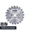 Circular saw blade with 24 teeth, 150 mm diameter, 2.4 mm width and 16 mm bore. Suitable for wood, metal, plastic.