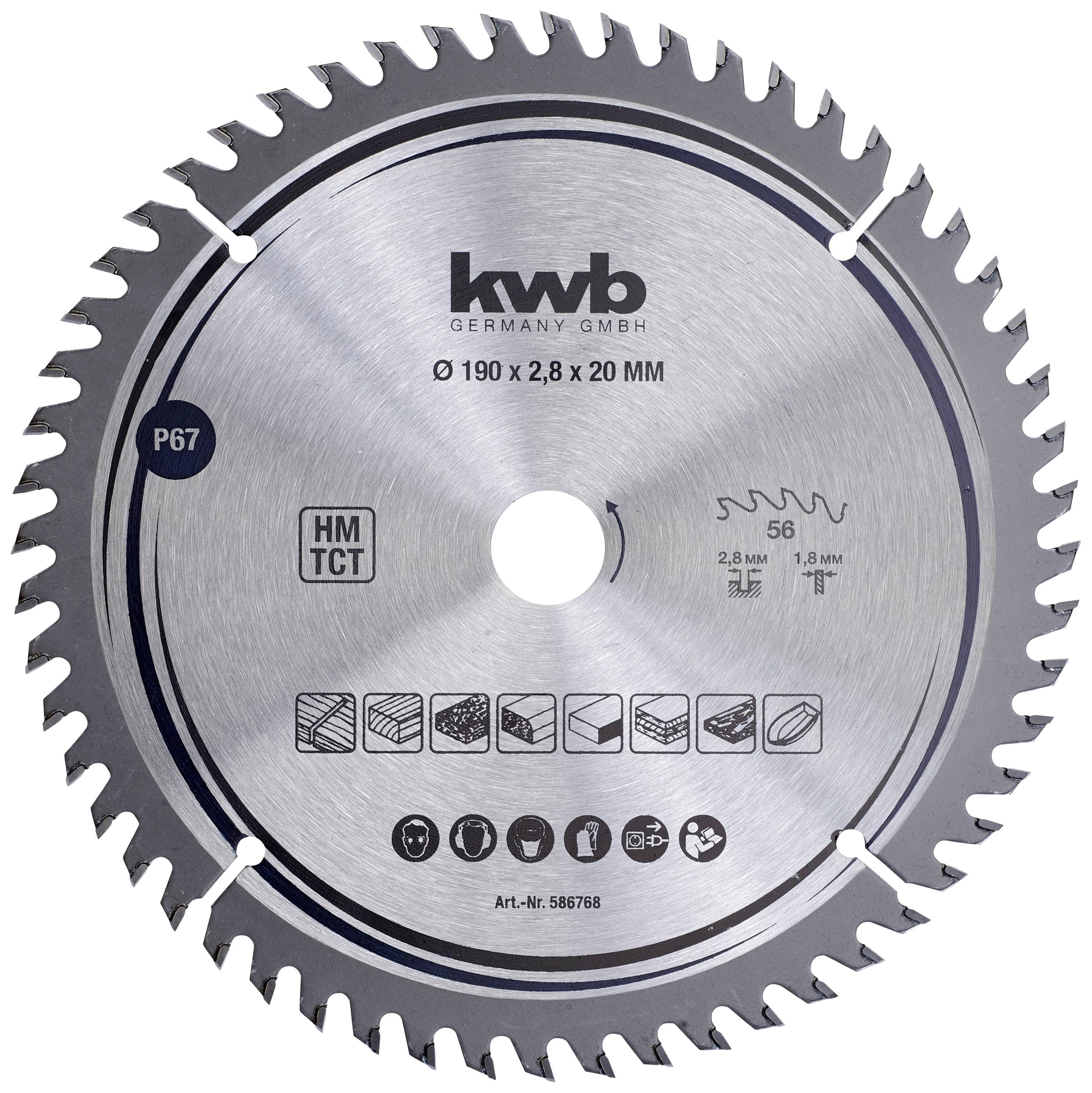 kwb 586768 Carbide metal circular saw blade 190 x 20 mm 1 pc(s