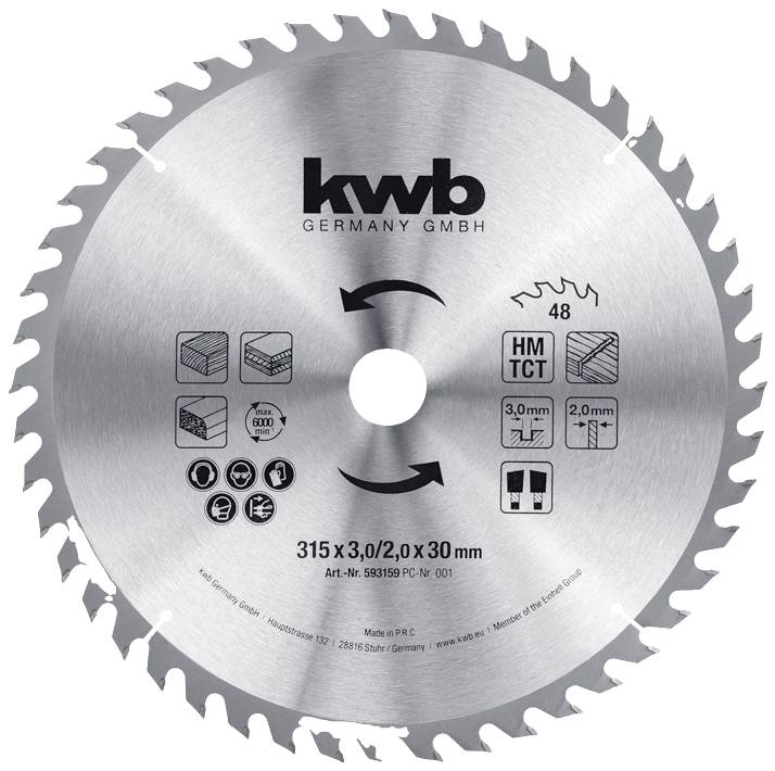 kwb 593159 Circular saw blade 315 x 30 mm 1 pc(s)