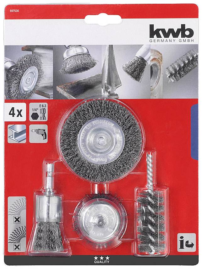 kwb Wire brush set for drills 597530 4 pc(s)