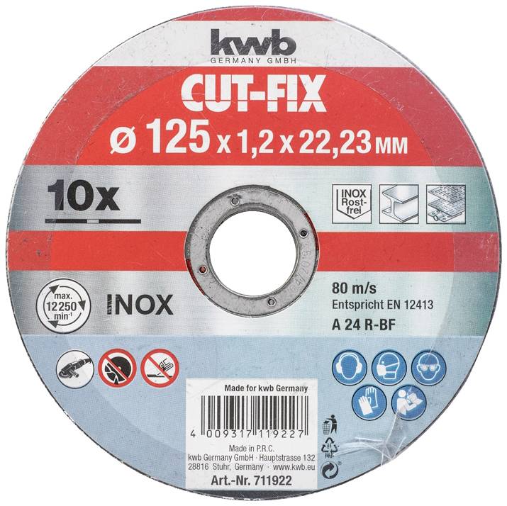 kwb 711922 Cutting disc set 125 mm 10 pc(s)-1