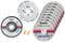 Grinding disc set comprising a diamond cutting disc, five cutting discs, a rough-cutting disc, and ear plugs.