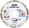 'KWB Silver-Line saw blade, Ø115 mm, for dry cutting. Displays application pictograms: bricks, concrete, ceramic.'